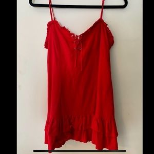 Like new condition, worn once Red Luvalot Mini linen Dress